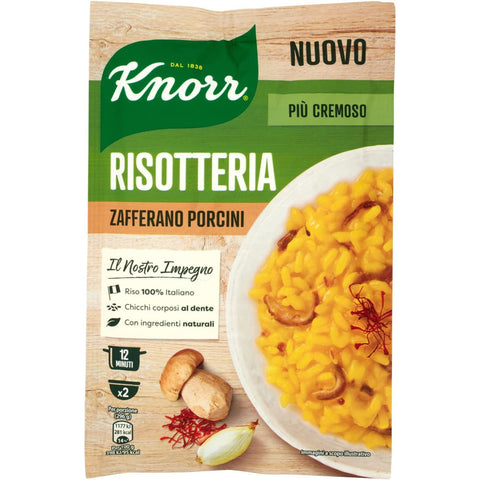 Knorr Risotto Reis Safran und Steinpilze 100% Fertiggerichte 3x175g Original italienisch