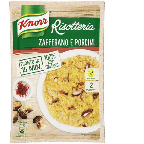 Knorr Reisgerichte Knorr Risotto Zafferano e Porcini Reis mit Safran und Steinpilzen 175g 100% italienisch Fertiggerichte Reisgerichte 15x Original italienisch