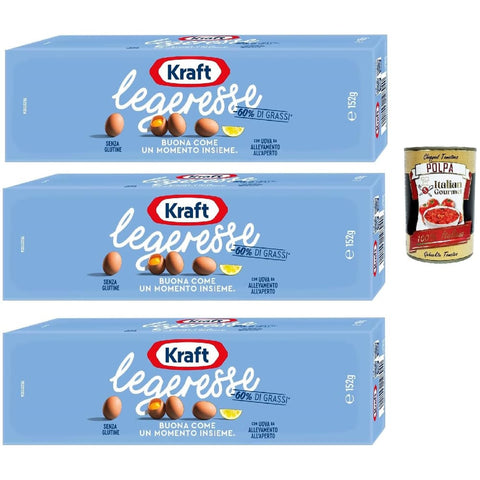 Kraft Mayonnaise Kraft Leggeresse Tubo Mayonnaise fettarm mayo würzen soße Salad sauce 3x 150ml Original italienisch inkl. Italian Gourmet Polpa 400g 8032804040014