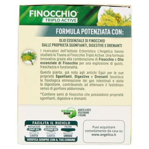 L'angelica Kräutertee 5x L' Angelica Le Tisane Finocchio Triplo Active Fencheltee zur Linderung von Blähungen und zur Förderung der Verdauung 18 Filtri 36 g