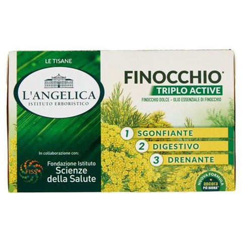 L'angelica Kräutertee 5x L' Angelica Le Tisane Finocchio Triplo Active Fencheltee zur Linderung von Blähungen und zur Förderung der Verdauung 18 Filtri 36 g