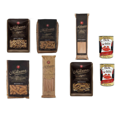 KIt Pasta La Molisana Integrale Vollkornnudeln Fusilli Kurze Nudeln, 6x500 g + 2x Italian Gourmet POlpa 400 g italienisch Original