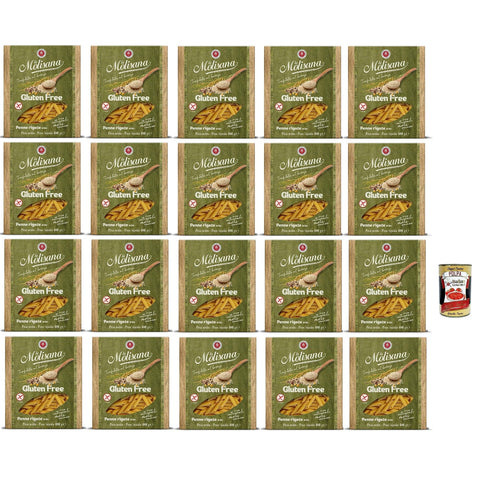 La Molisana Penne Rigate n. 20 Senza Glutine, Nudeln Gluten freie Pasta und Bronzezeichnung mit Vollreis 24x400g Original italienisch