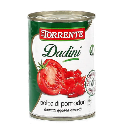 La torrente Tomatensauce La torrente Polpa di Pomodori Dadini Tomatenmark Tomaten sauce aus Italien dose 400g 24x Original italienisch 8000282000707