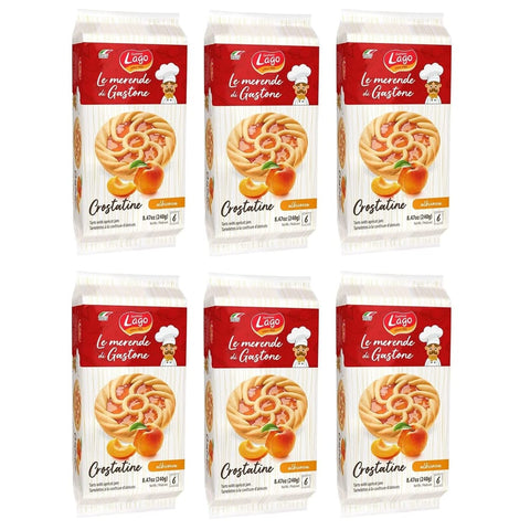 Lago 6x Gastone Lago Crostatine all'Albicocca Aprikosentörtchen Packung à 240 g, Jede Packung Enthält 6 Snack à 40 g italienisch Original Kekse