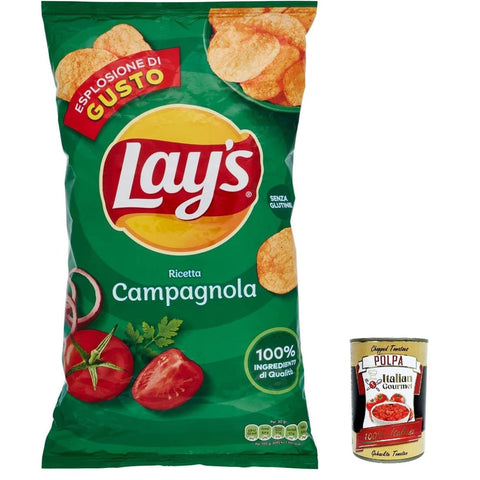 Lays Chips Lays Lay's Campagnola Chips Patatine Kartoffelchips gesalzen 133g Kartoffel chips 24x Original italienisch inkl. Italian Gourmet Polpa 400g 8410199009975