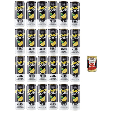 Lemonsoda Cola & Limonade Lemonsoda Zero Erfrischungsgetränk Zitrone lemonade, Ohne Zuckerzusatz, lemon flavoured italian soft drink, sugar free, 24x 33 cl italienisch Original 8057192003939