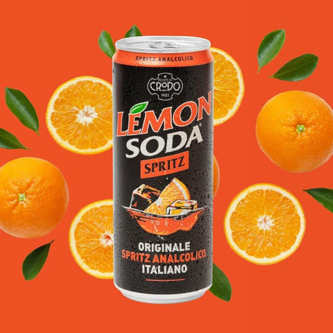 Lemonsoda Energy Drinks Lemonsoda Spritz Kohlensäurehaltiges Erfrischungsgetränk mit Orangensaft, 48 x 33 cl