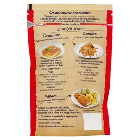 Lo conte Brot 4x Lo conte Le Farine Magiche Pangrattato grosso Grobe Semmelbrösel für knuspriges Gratin 200 g 8009355002396