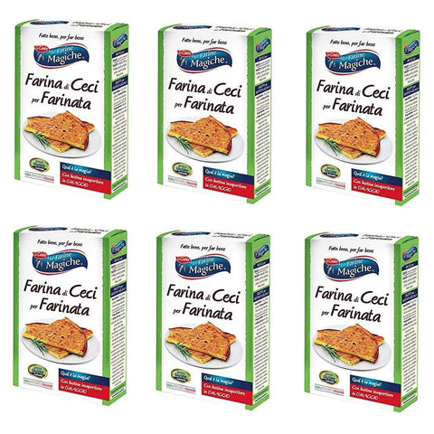 Lo Conte Le Farine Magiche Farina di Ceci für Farinata Kichererbsenmehl Glutenfrei mehl Italienische Kichererbsen 320 g 6x italienisch Original