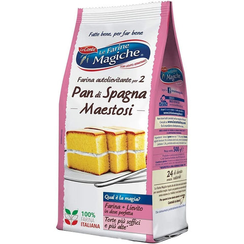 Lo Conte Koch- & Backzutaten Lo Conte Le Farine Magiche Farina Autolievitante per 2 Pan di Spagna Maestosi Weichweizenmehl immer perfekt aufgehen lassen Packung 500 g 6x italienisch 8009355000286