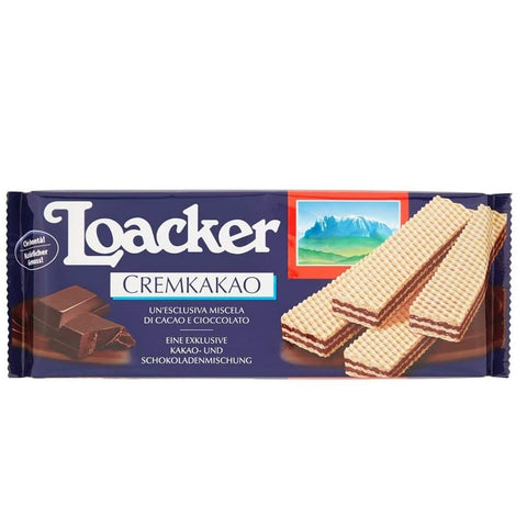 Loacker Abgepackte Gebäckstücke Loacker Wafer Cremkakao Waffel Mischung aus Kakao und Schokolade 175 g 3x italienisch Original Kekse 8000380007264