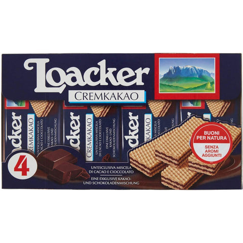Loacker Classic Würfel Cremkakao schoko cookies reigel kekse Waffeln Multipaket 4x45g Original italienisch