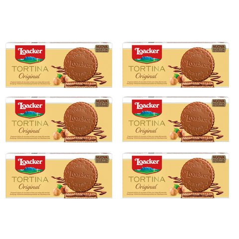 Loacker Tortina 3pz Schokoladengenuss gefüllt mit Haselnusscreme Kuchen 6x63g Original italienisch Kekse