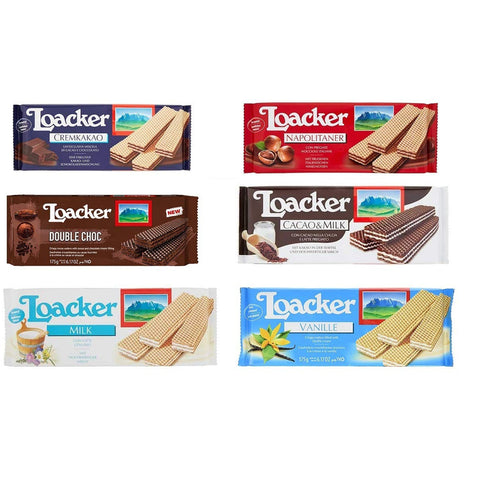 Loacker TESTPAKET Wafer kekse snack biscuits 100% Italienische Waffeln 6x175g Original italienisch
