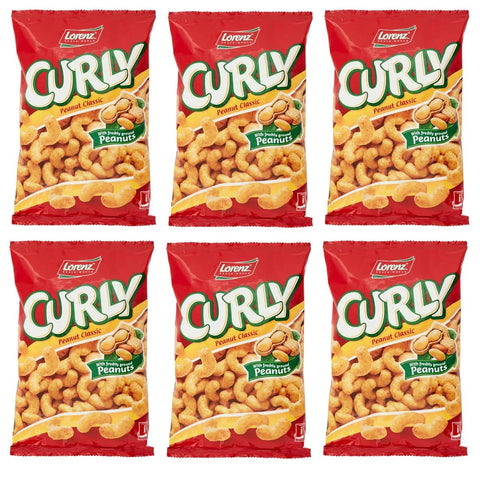 Lorenz Curly Erdnüsse Lorenz Curly Peanut Classic Klassische Erdnüsse Salziger mit Frischen Erdnüssen Beutel Perfekter Aperitif- 60 g 6x italienisch Original 4018077797255