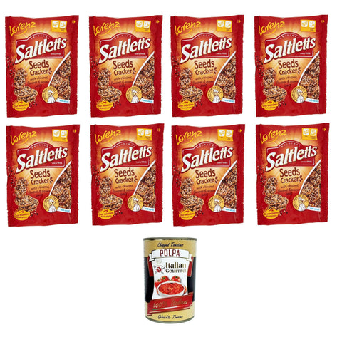 Lorenz Saltletts Seeds Cracker Mit Chiasamen, Leinsamen und Sesamsamen 8x 100 gr Knäckebrot italienisch Original
