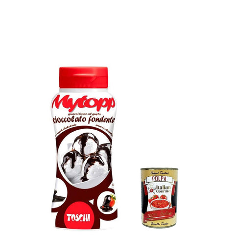 Toschi Topping Squeeze Cioccolato fondente, dunkle Schokolade Topping Sauce für Kaffee 3x200g Original italienisch