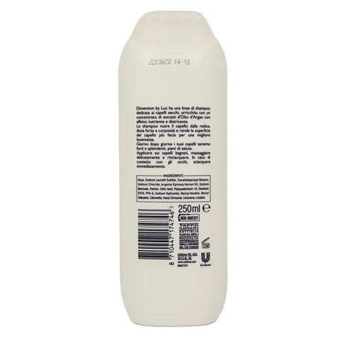 Lux Shampoos 6x Dimension by Lux 2 in 1 Shampoo e Balsamo Capelli Secchi Shampoo und Spülung mit Arganöl-Extrakt, 250 ml 8710447174746