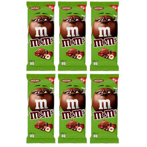 Mars Schokonüsse Mars M&M's Hazelnut Tafel Milchschokolade mit mini m&m's und Gehackte Haselnüsse 6x 165g italienisch Original 5000159516297