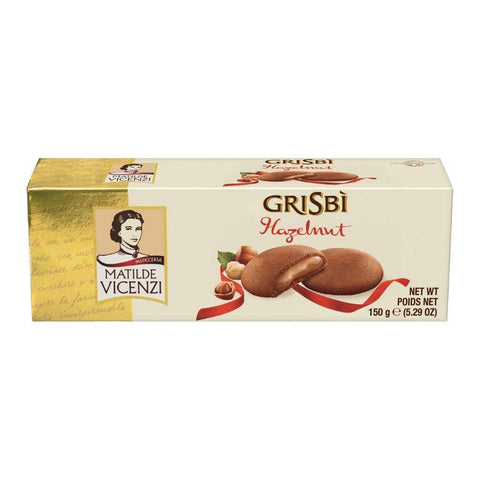 Matilde Vicenzi Grisbi Hazelnut Italienisches Mürbeteiggebäckmit samtiger Cremefüllung, 14er Pack 14x150g Original italienisch Biskuitdesserts