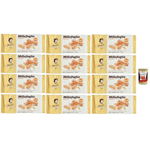 Matilde Vicenzi Snack Kuchen & Backwaren Matilde Vicenzi Millefoglie D'Italia Glassate, Kekse mit einer exquisiten Glasur des zarten Finishs mit dem Albicocca, 12x 125 g italienisch Original 8032804040014