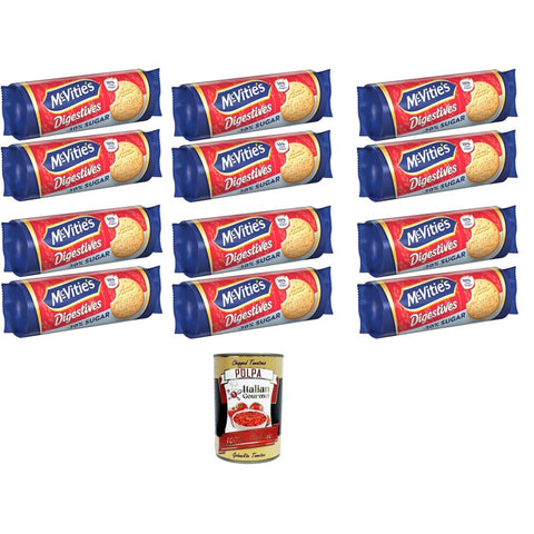Mc Vitie's Kekse Mc Vitie's Mc-Vitie's Biscotti Digestives Biscotti Meno 30% di Zuccheri Biscotti Digestives Kekse, weniger 30% Zucker, 12 x 300 g Original italienisch inkl. Italian Gourmet Polpa 400g 8032804040014