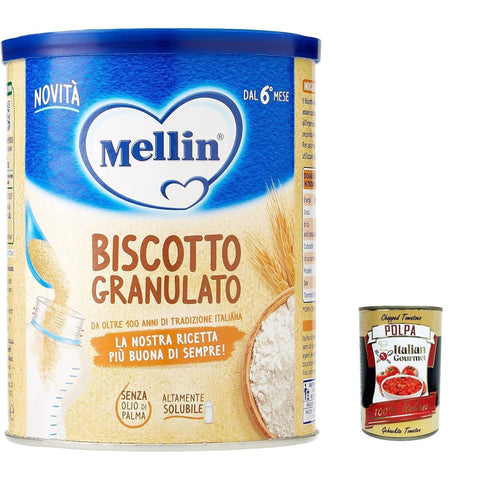 Mellin Kekse, Zwieback & Chips Mellin Biscotto Granulato 400 g 4x italienisch Original Pastasauce + kostenlos polpa 400 g 8001040421499