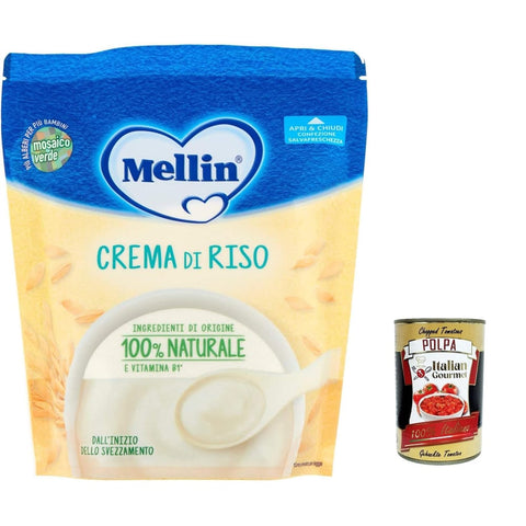 Mellin Knabberartikel Mellin Crema di Riso, 200g 3x Original italienisch inkl. Italian Gourmet Polpa 400g 3041091569011