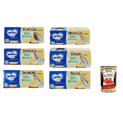 Mellin Knabberartikel Mellin Testpaket Pesce e verdure 6x ( 2x80g italienisch Original 8000050590607