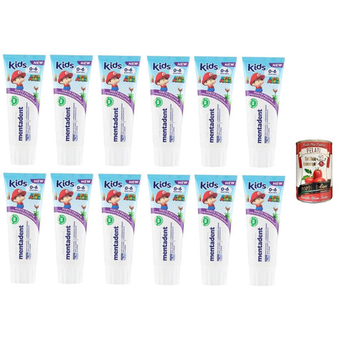 Mentadent Dentifricio Kids Zahncremes Mentadent Dentifricio Kids 0-6 anni Zahnpasta für Kinder 12x75ml Original italienisch inkl. Italian Gourmet Polpa 400g 8388766535601