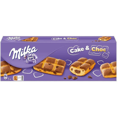 Milka Biscuitkuchen Milka CAKE & CHOC mit Sahne und Schokoladennuggets biscuits cookies 6x 175g italienisch Original
