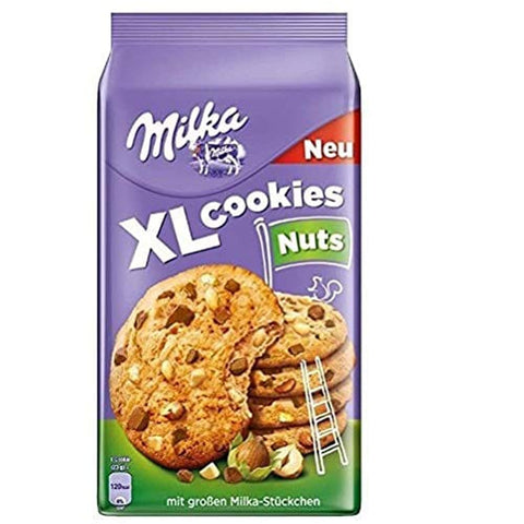 Milka Kekse Milka Kekse XL Nuts mit Schokolade und Haselnusstropfen 180 g italienisch Original