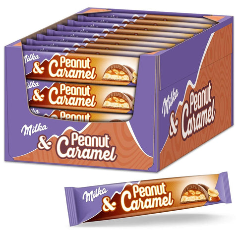 Milka Riegel Milka Riegel Peanut Caramel Erdnuss Karamell Riegel einzeln verpackt 36 x 37g italienisch Original 7622210786135