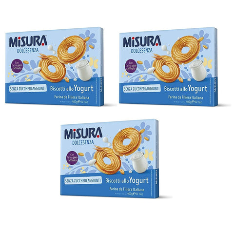 Misura Dolcesenza Biscotti allo Yogurt senza zuccheri aggiunti Joghurtkekse ohne Zuckerzusatz Kekse Biscuits 400 g italienisch Original