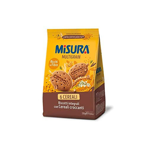 Misura Multigrain 6 cereali Biscotti integrali con cereali croccanti Vollkornkekse mit knusprigem Getreide 6 Getreide 3x330g Original italienisch