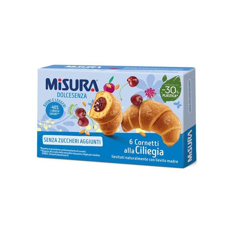 Misura Dolcesenza Cornetti alla Ciliegia Senza Zuccheri Aggiunti Croissant mit Kirschfüllung Ohne Zuckerzusatz 1x290g Original italienisch Kekse