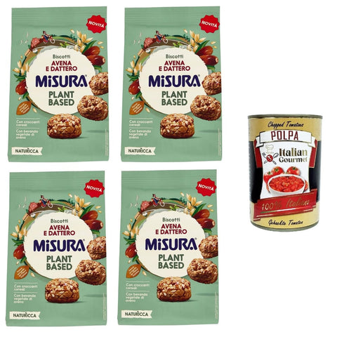 Misura Kekse Misura Naturìcca Plant Based biscotti avena e dattero,Naturìcca Plant Based Hafer- und Dattelkekse 4x 260 g Original italienisch inkl. Italian Gourmet Polpa 400g 0