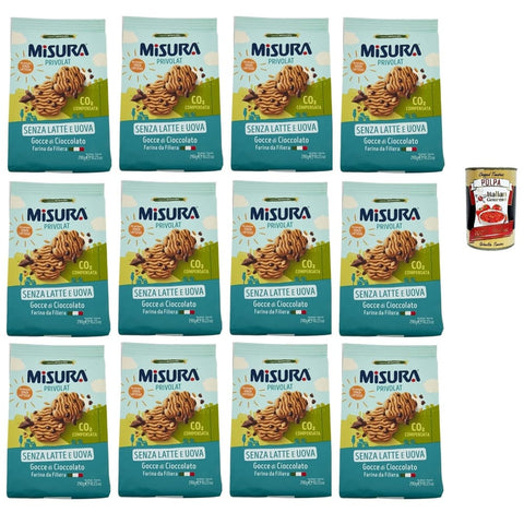 Misura Kekse Misura Privolat Biscotti Kekse Ohne Milch und Eier - mit Schokoladenstückchen 12x 290g Original italienisch inkl. Italian Gourmet Polpa 400g