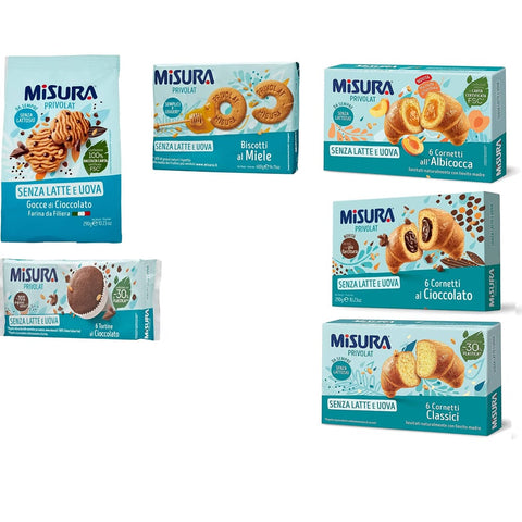 Misura Kekse Misura Privolat kekse mit Honig ohne Milch & Eier croissants kuchen biscuits cookies Testpaket Original italienisch 8002590043483