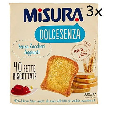Misura Zwieback Misura dolcesenza Fette Biscottate Zwieback kekse gebackenem Brot 320 g 3x italienisch Original 8002590043155