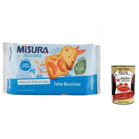 Misura Zwieback Misura Fette Biscottate Dolcesenza Zwieback ohne Zuckerzusatz 320 g 3x italienisch Original Kekse + kostenlos polpa 400 g 8002590016494