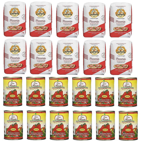Molino Caputo Brot Molino Caputo Testpaket Caputo Pizzeria Pizzamehl Mehl ( 10x1 Kg ) + Zia Rosa DOP Pomodoro San Marzano Tomate dosen ( 12x400 g ) italienisch Original 8014601034168