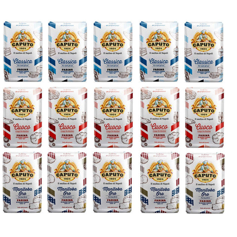 Molino Caputo Farina Testpaket Napoli Pizzamehl Pizza Mehl 15x1kg Original italienisch Zutat