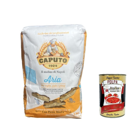 Molino Caputo Teffmehl Molino Caputo Aria Farina 0 Mehl Entwickelt für pizza a teglia, pinza 1kg 5x Original italienisch inkl. Italian Gourmet Polpa 400g 8014601038203