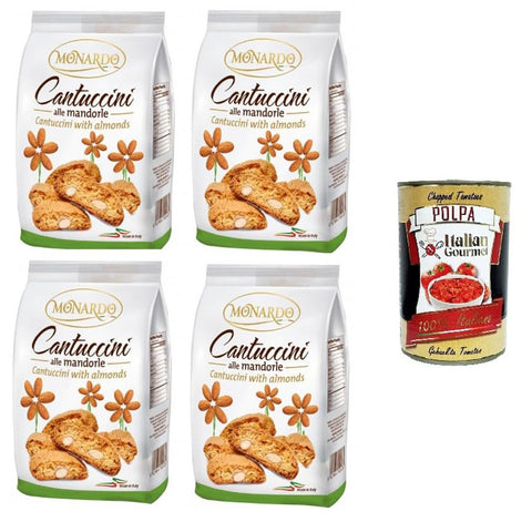 Monardo Cantuccini mit Mandeln, Mandel Kekse 4x150g Original italienisch