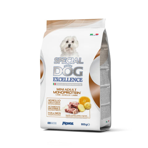 Monge Special Dog Excellence Kroketten 800 g Mini Adult Lamm Original italienisch