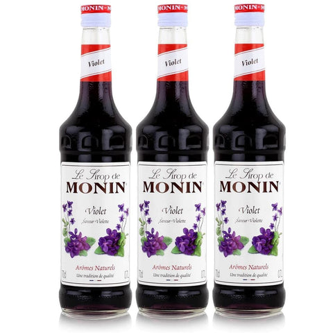 Monin Fruchtsäfte Monin Sirup Veilchen, 0,7 L 3er Pack Fruchtsäfte italienisch Original 3052910010232