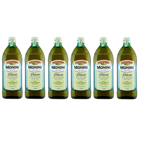 Monini Öl Monini Delicato Olio Extra Vergine di Oliva Natives Olivenöl Extra 1Lt 6x Original italienisch 8005510001495