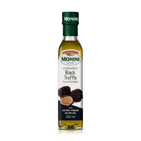 Monini Oliven Monini Black Truffle Flavoured EV Olive Oil ( 250ml + 6 Stück italienisch Original 8005510009064